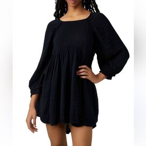 Free People Adler black Tunic Dress oversized